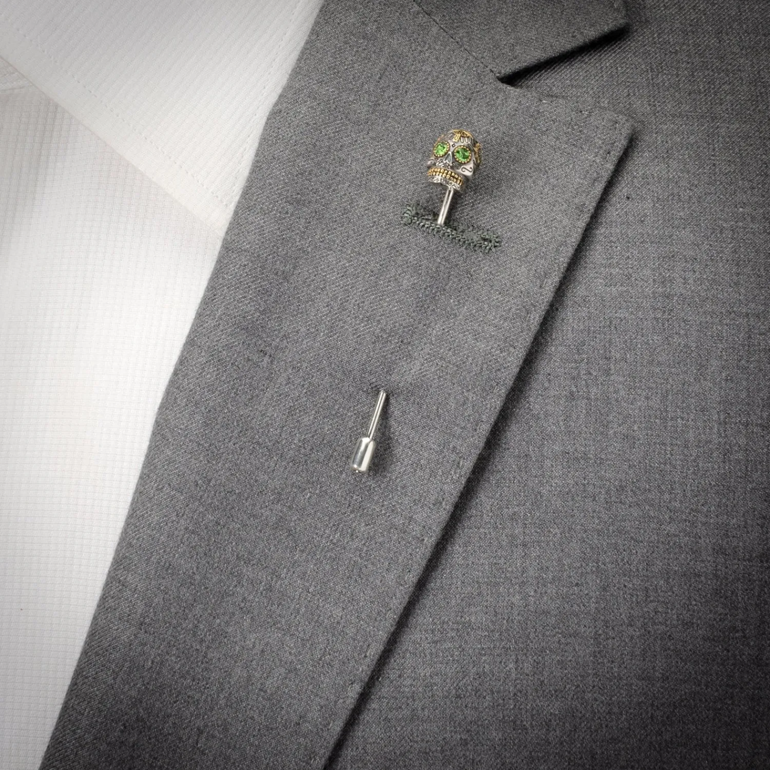 Hot Sterling Silver Skull Stick Pin Lapel Pins