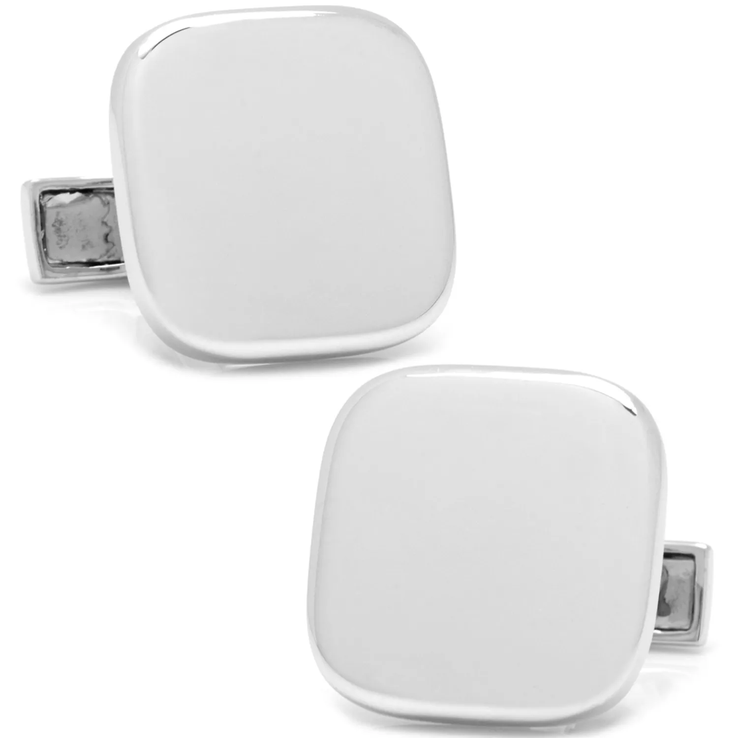 Discount Sterling Silver Soft Square Engravable Cufflinks Luxury Cufflinks | Hobbies & Interests Cufflinks