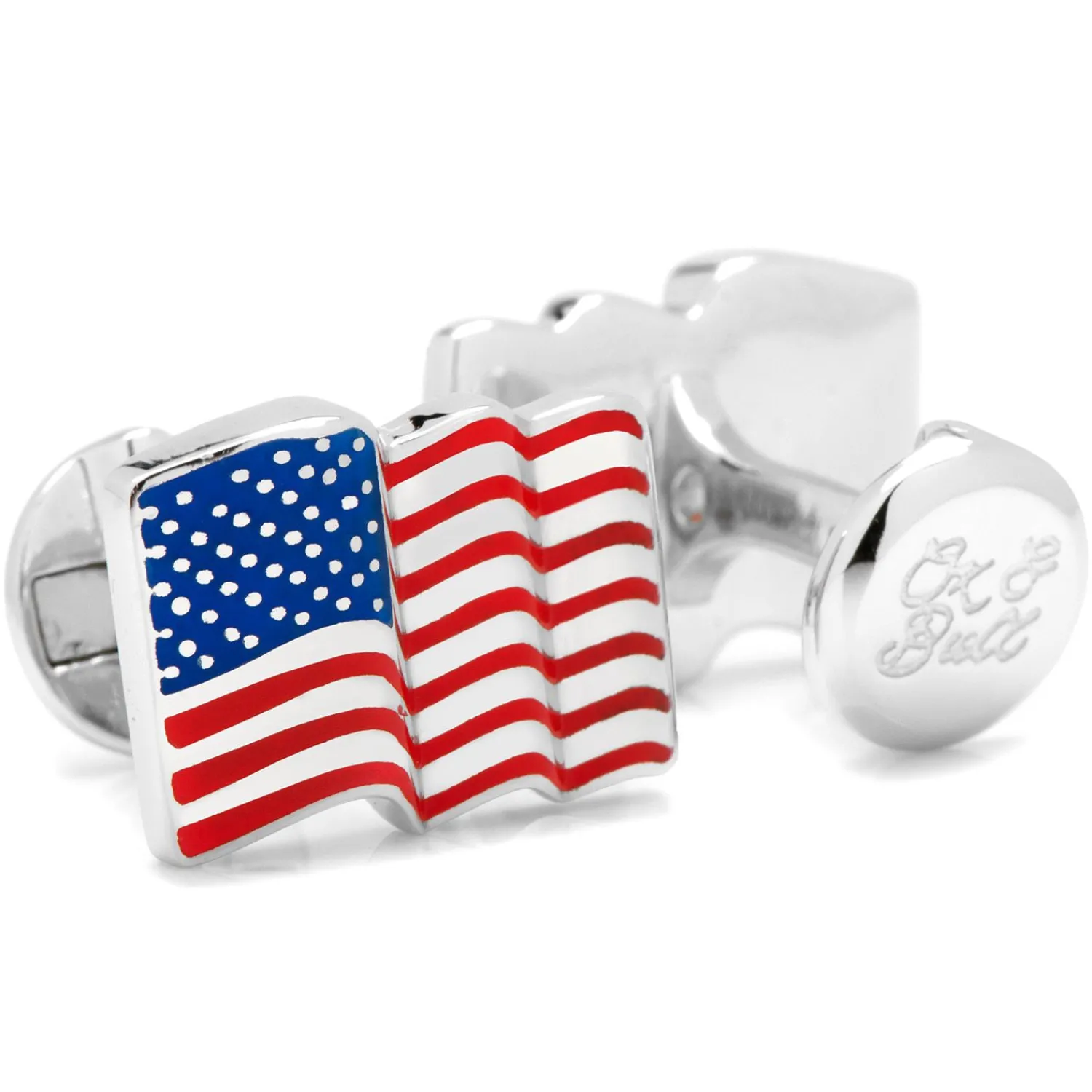 Online Sterling Silver Waving American Flag Cufflinks Luxury Cufflinks | Hobbies & Interests Cufflinks