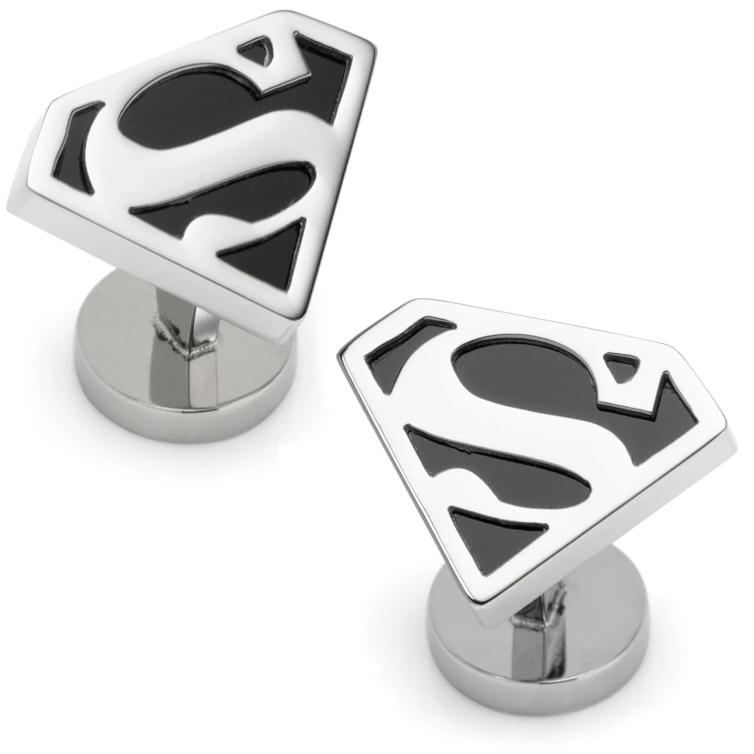 Outlet Superman Black Onyx Stainless Steel Cufflinks Luxury Cufflinks | Movies & Characters Cufflinks