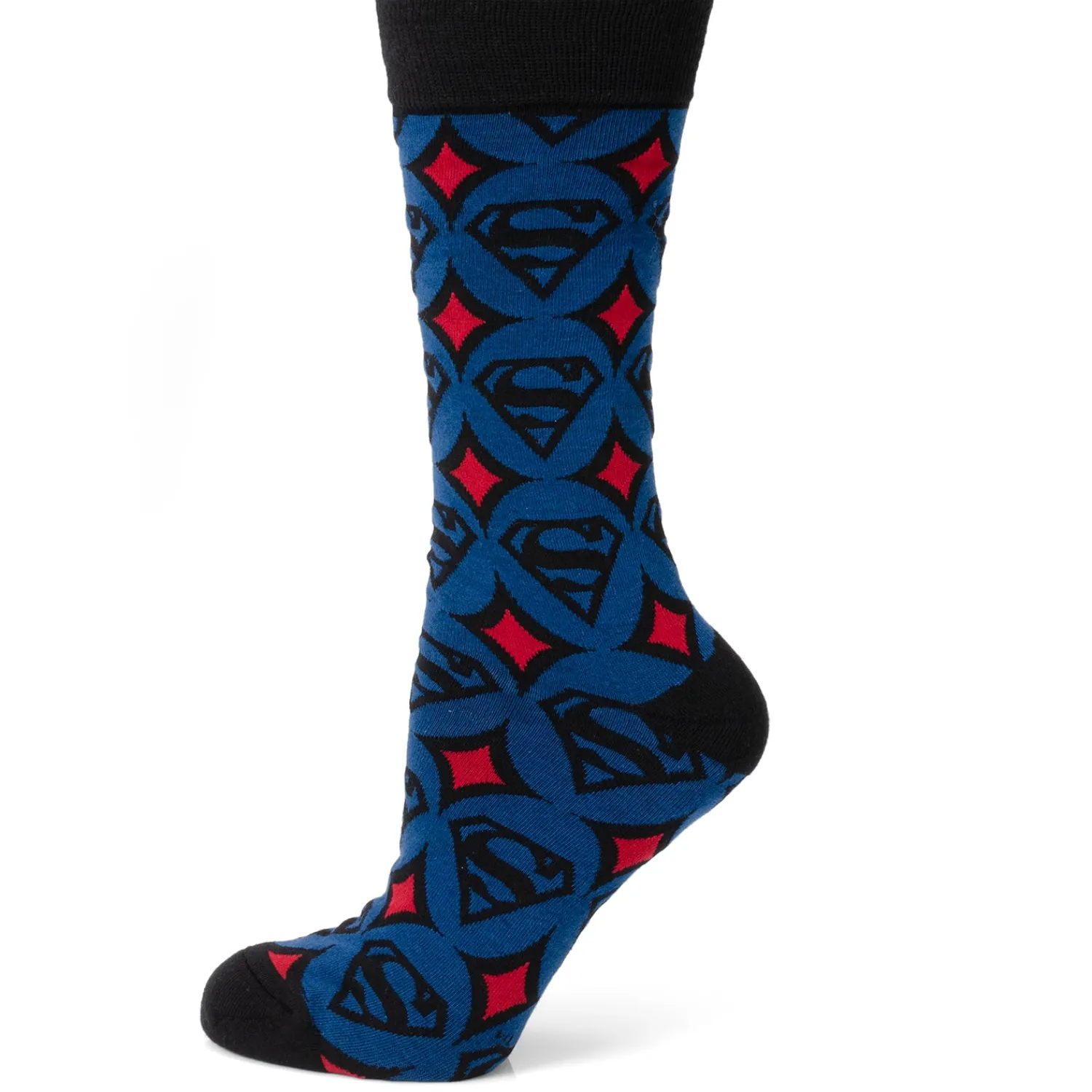 Shop Superman Circle Motif Blue Men's Socks Socks