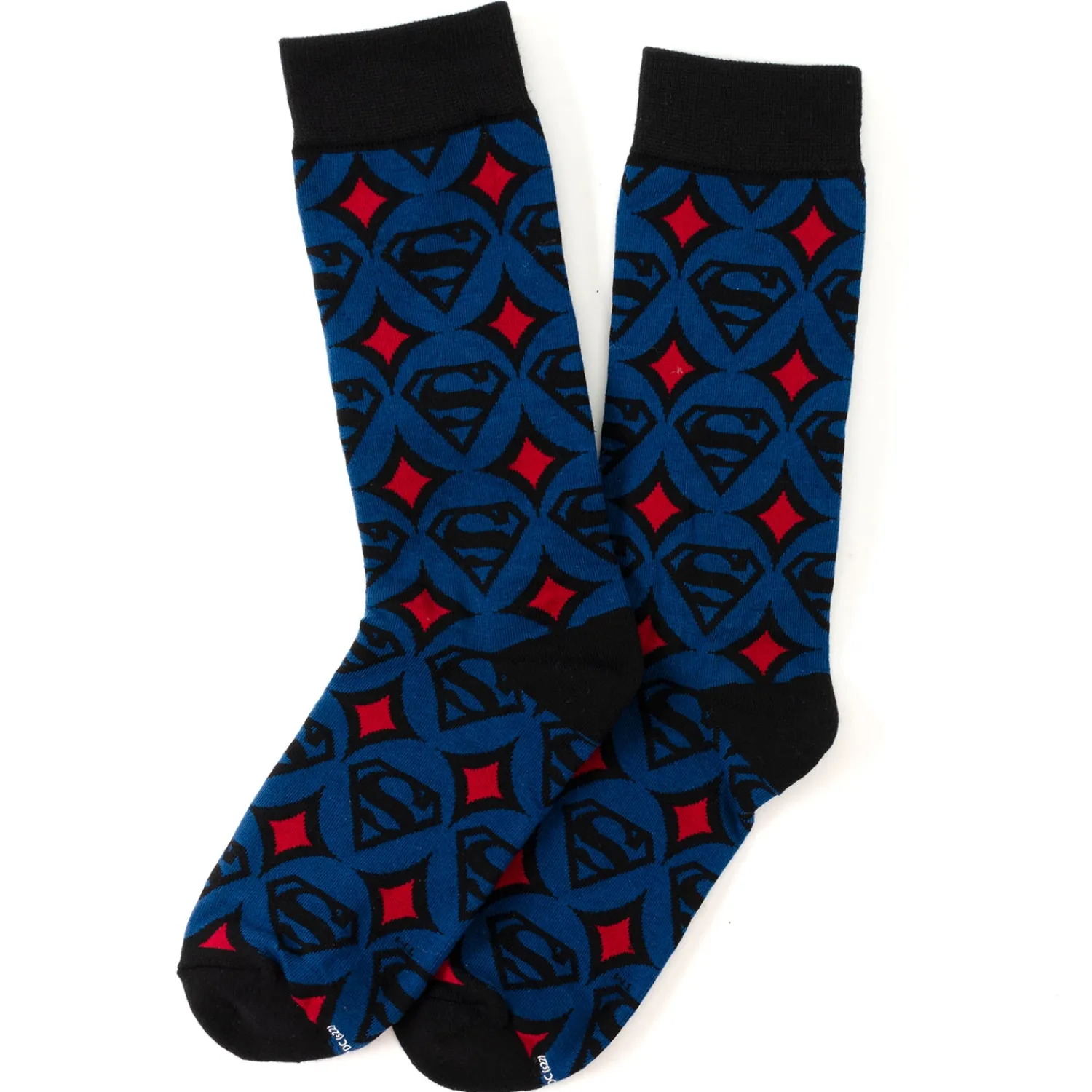 Shop Superman Circle Motif Blue Men's Socks Socks