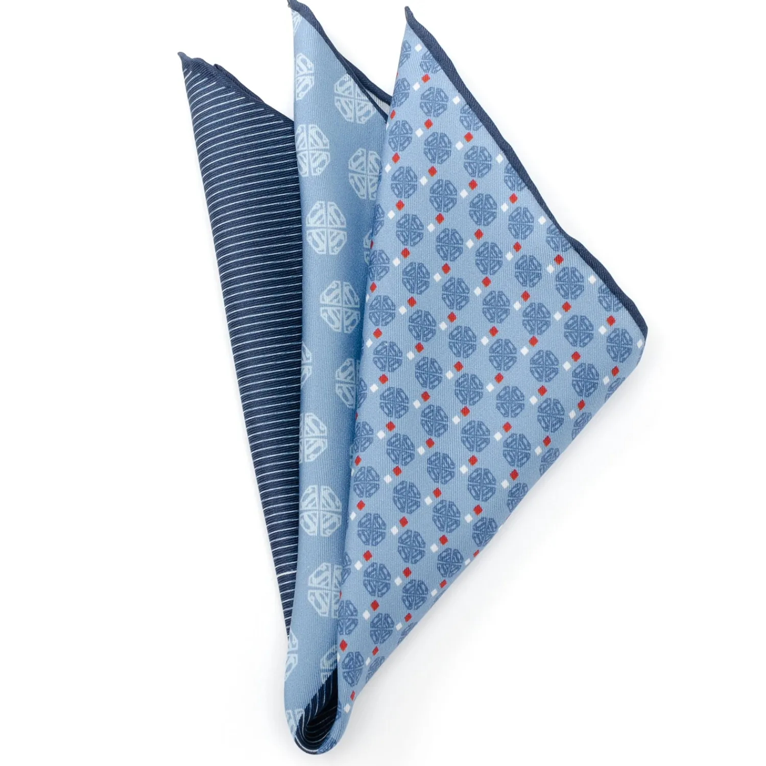 New Superman Multi Motif Blue Pocket Square Pocket Squares