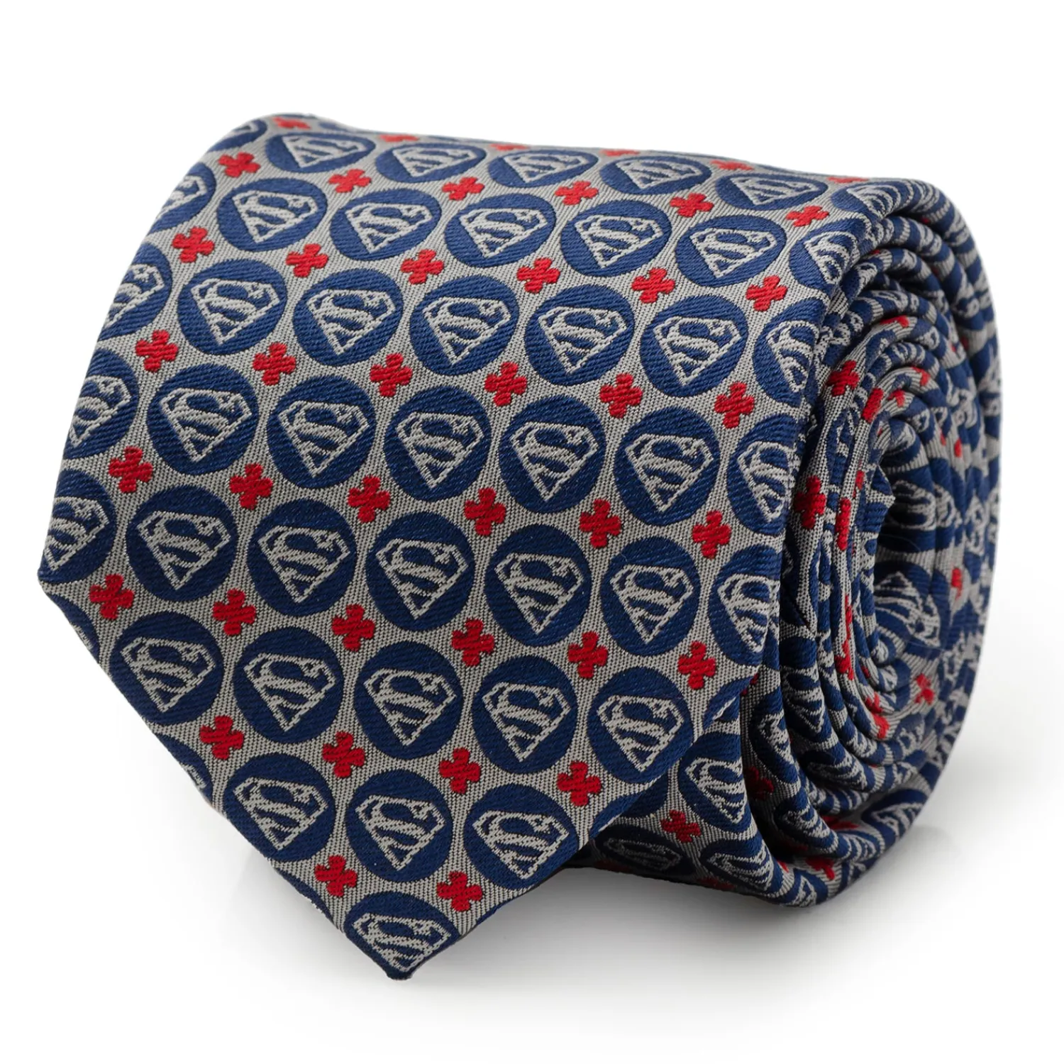 Best Superman Shield Motif Gray Men's Tie Dc Comics Ties