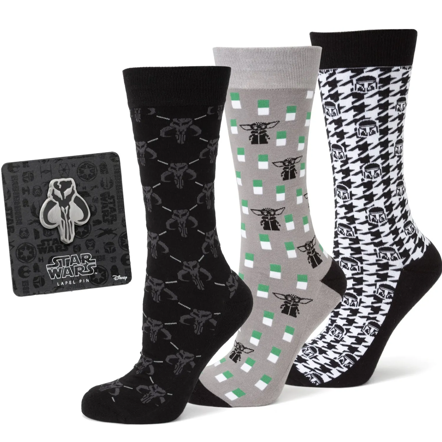 Fashion The Mandalorian Gray and Black Gift Set Socks