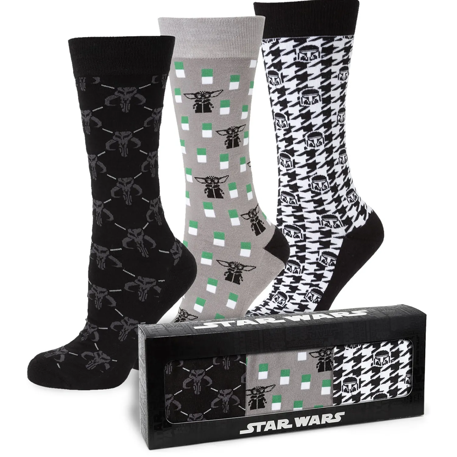 Fashion The Mandalorian Gray and Black Gift Set Socks