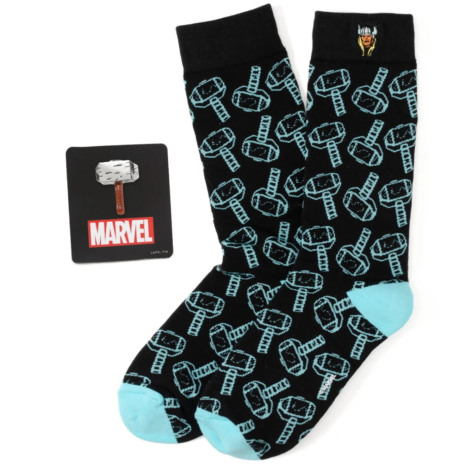 Discount Thor Pattern Blue and Black Gift Set Socks