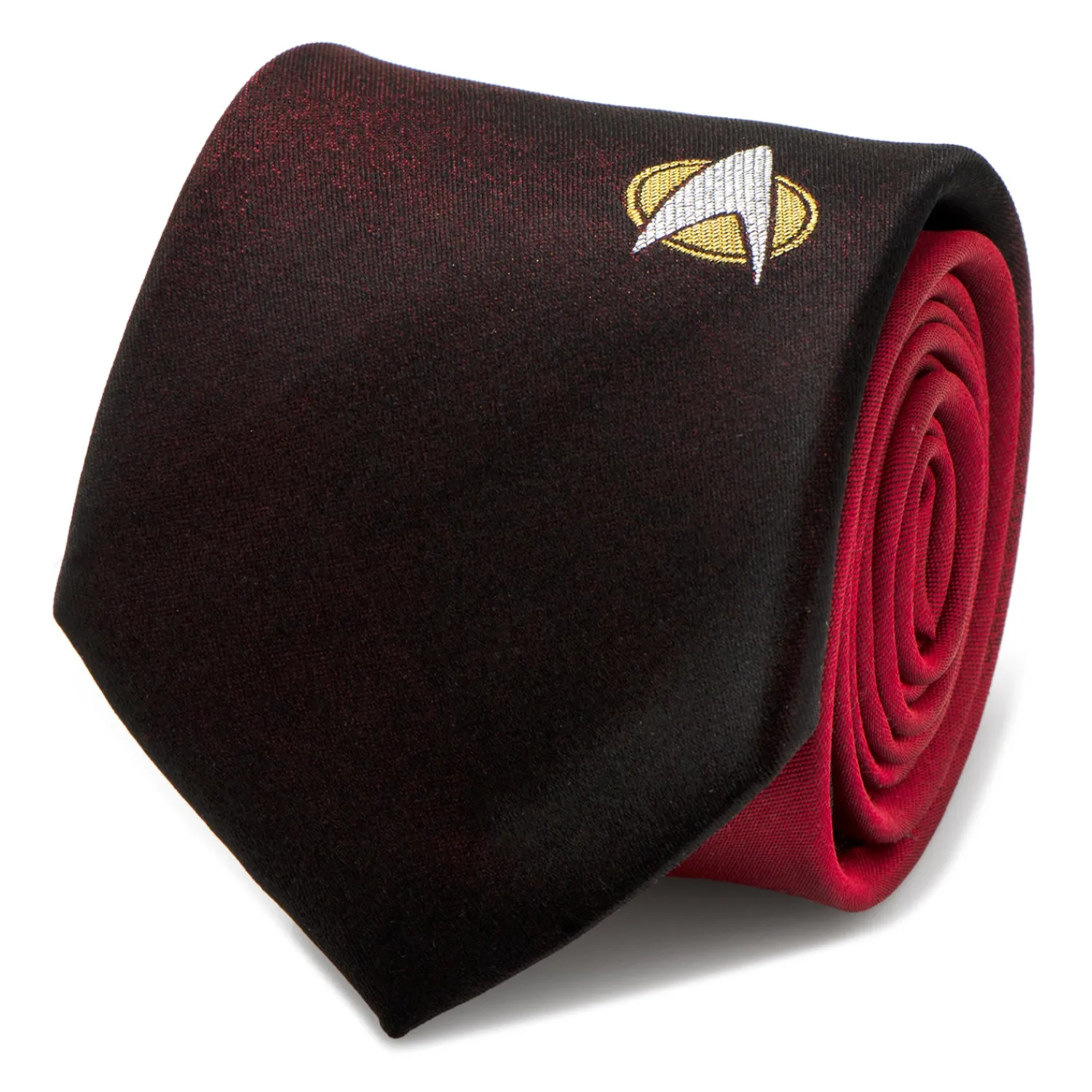 Shop TNG Shield Red Ombre Men's Tie Star Trek Ties | Hobbies & Interests Cufflinks