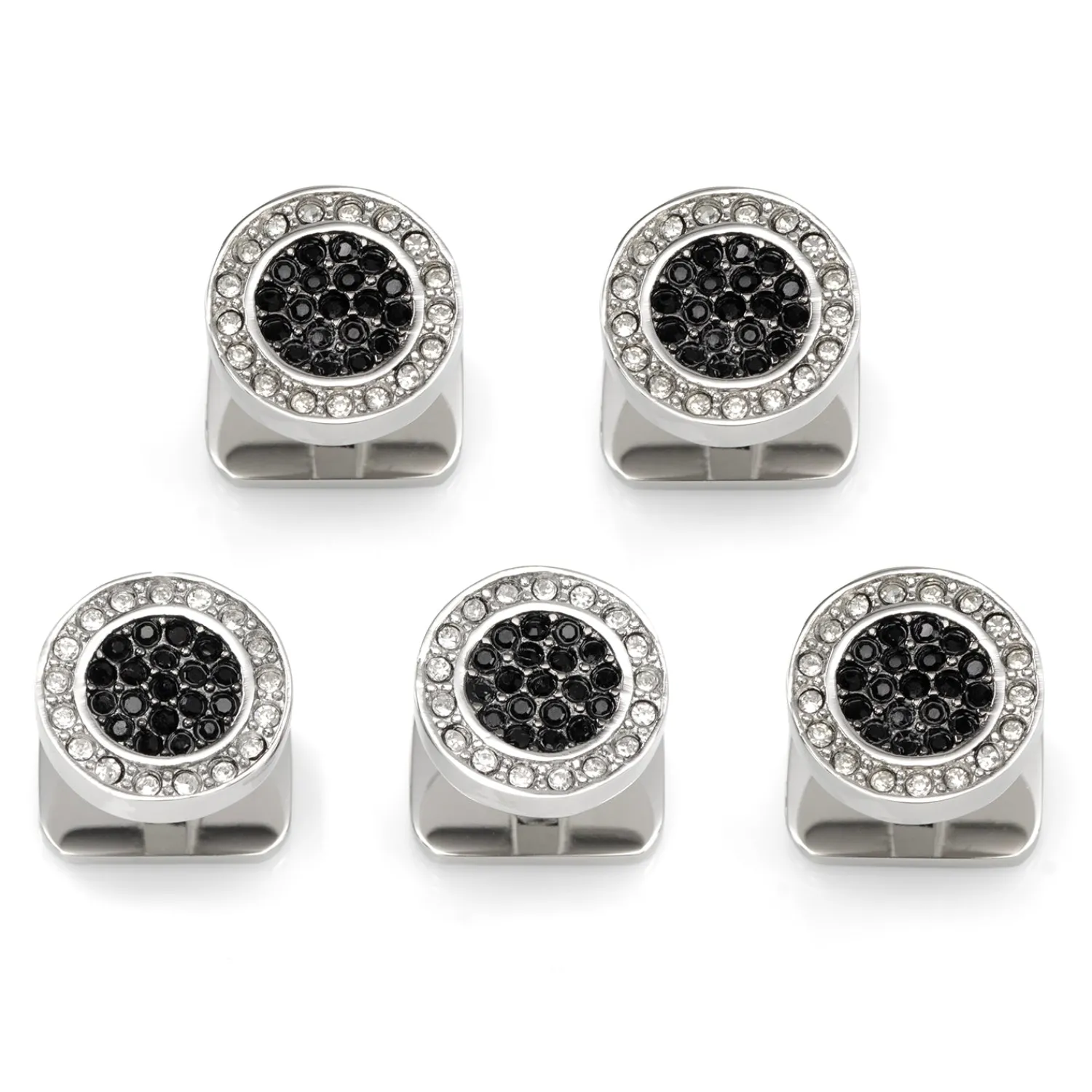 Cheap VDP White & Black Pave Crystals Studs Stud Sets