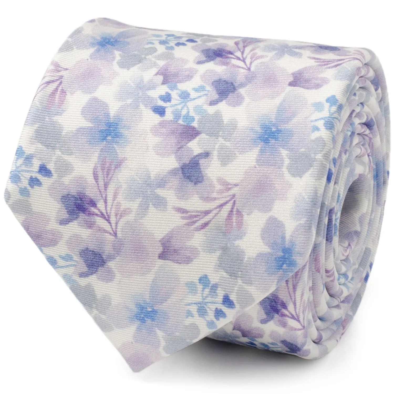 Shop Watercolor Lavender Mix Print Silk Men's Tie Classic Ties