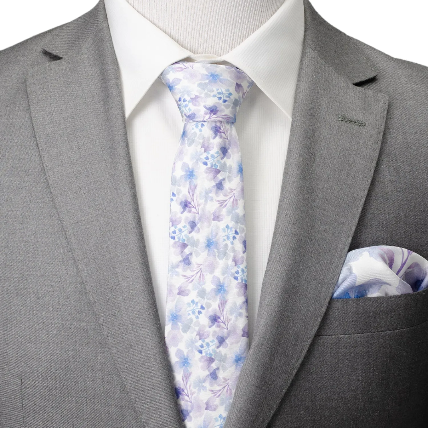 Shop Watercolor Lavender Mix Print Silk Men's Tie Classic Ties