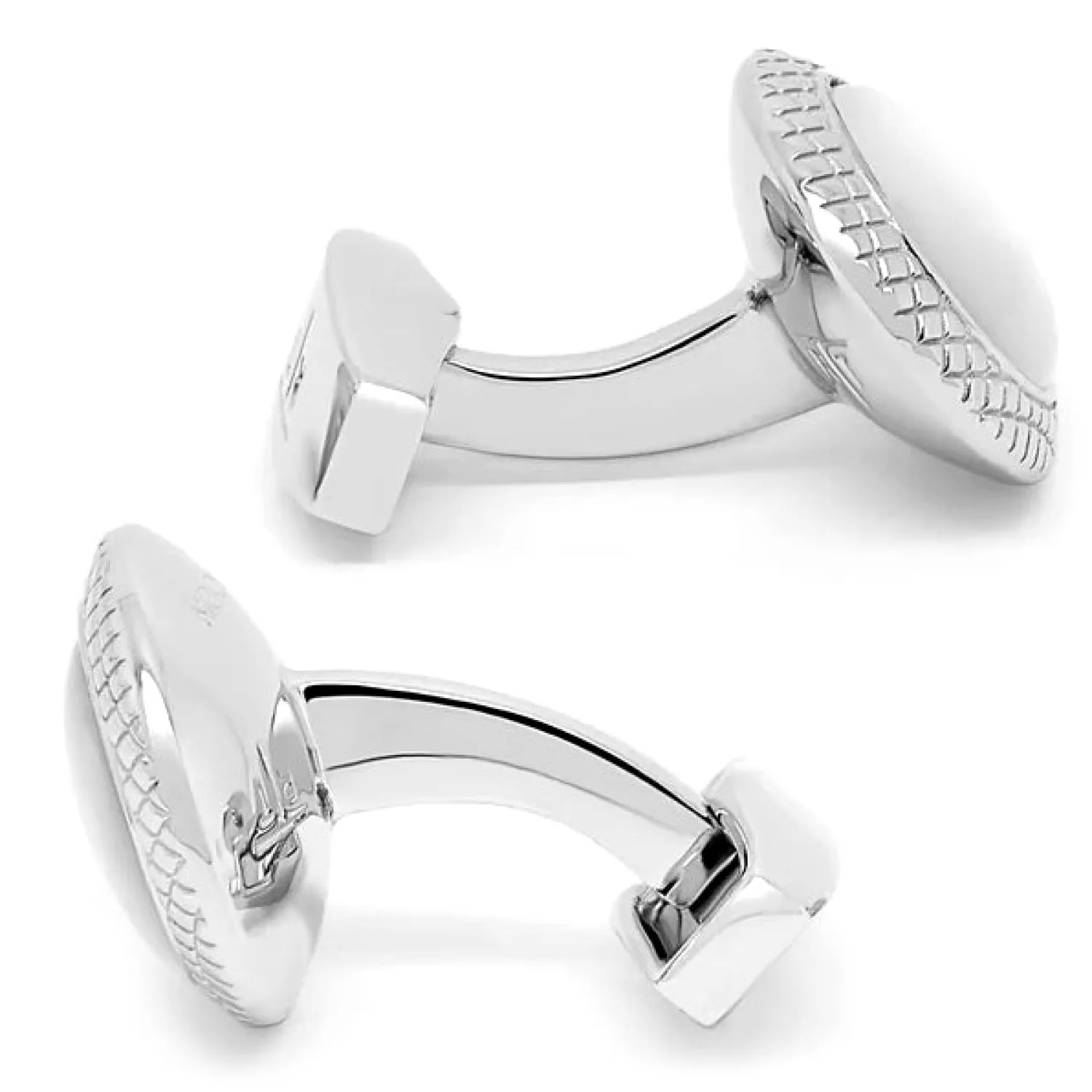 Outlet White Mother of Pearl Bullseye Semi Precious Cufflinks Palladium Plated Luxury Cufflinks | Hobbies & Interests Cufflinks