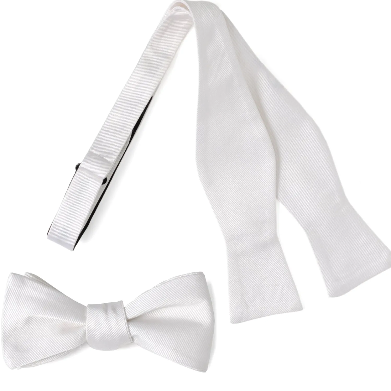 Flash Sale White Silk Self Bow Tie Classic Ties | Bow Ties