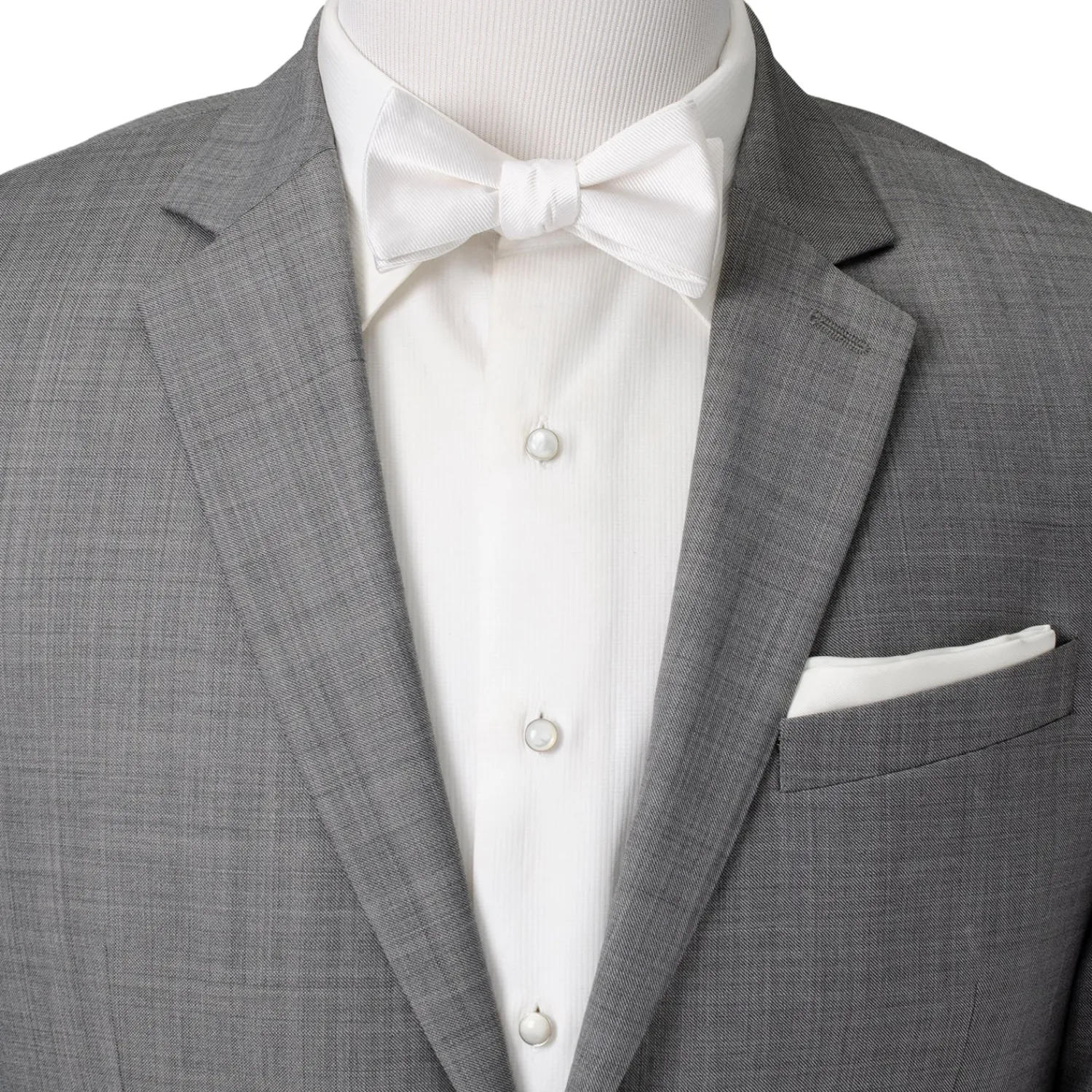 Flash Sale White Silk Self Bow Tie Classic Ties | Bow Ties