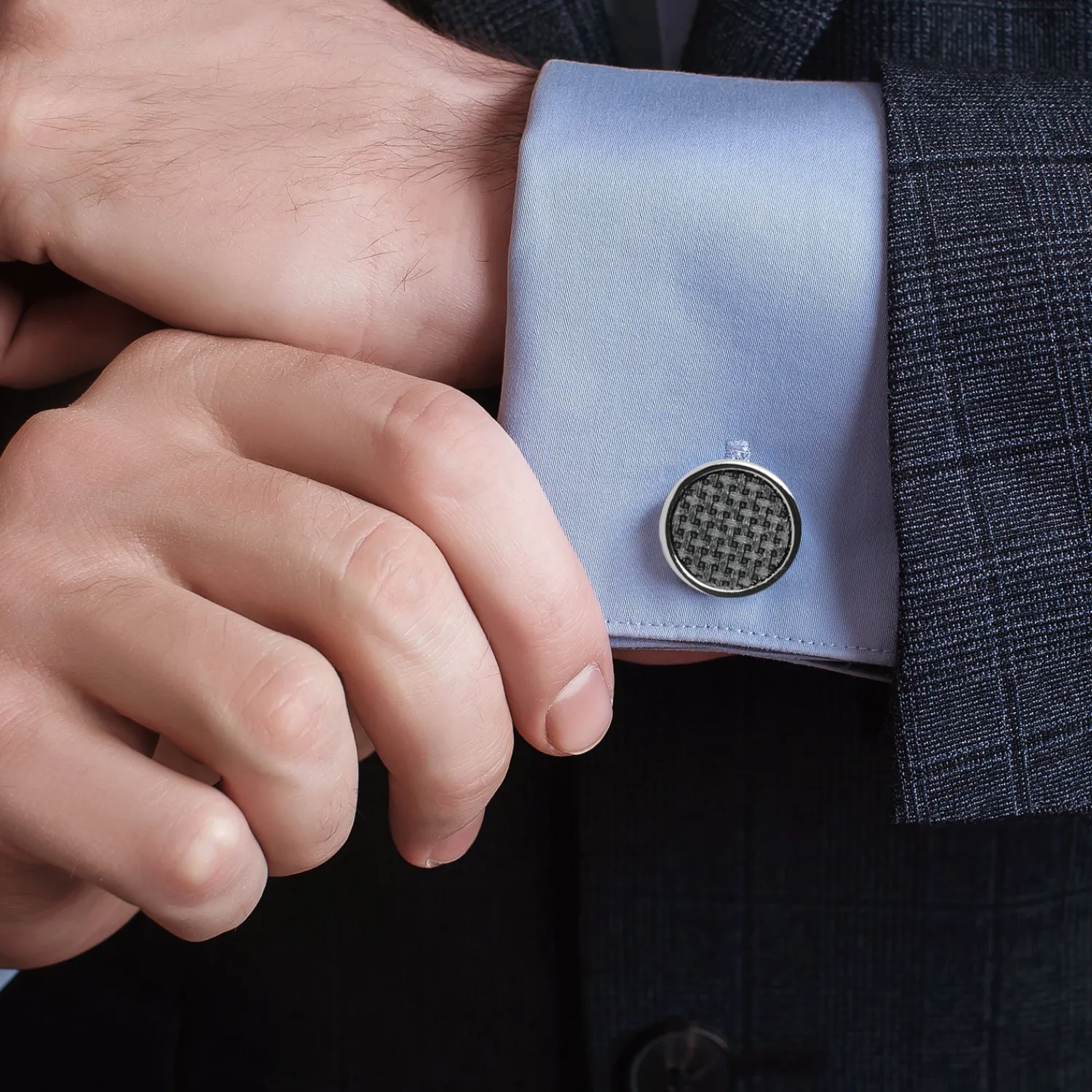 New Woven Metal Black Cufflinks Luxury Cufflinks | Hobbies & Interests Cufflinks