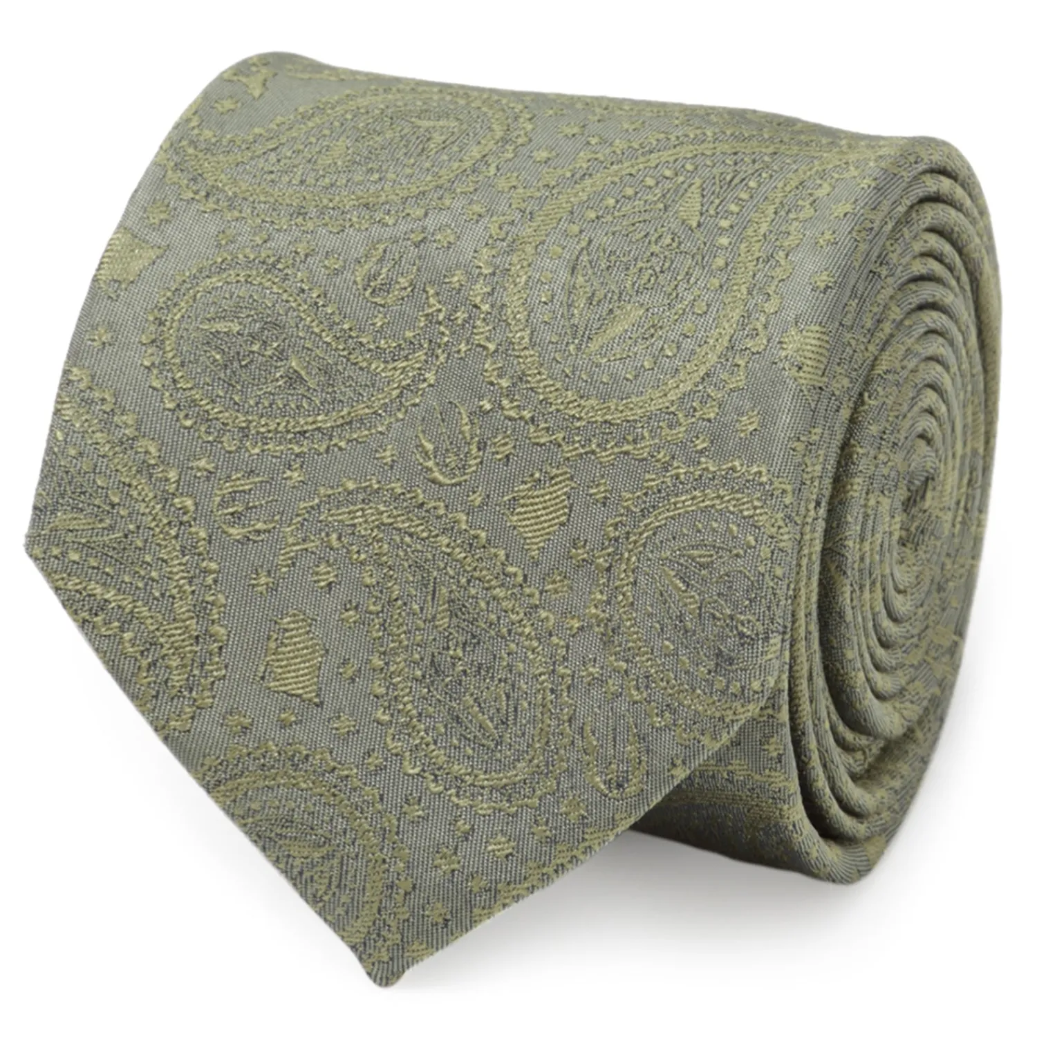 Cheap Yoda Paisley Sage Green Silk Men's Tie Star Wars Ties